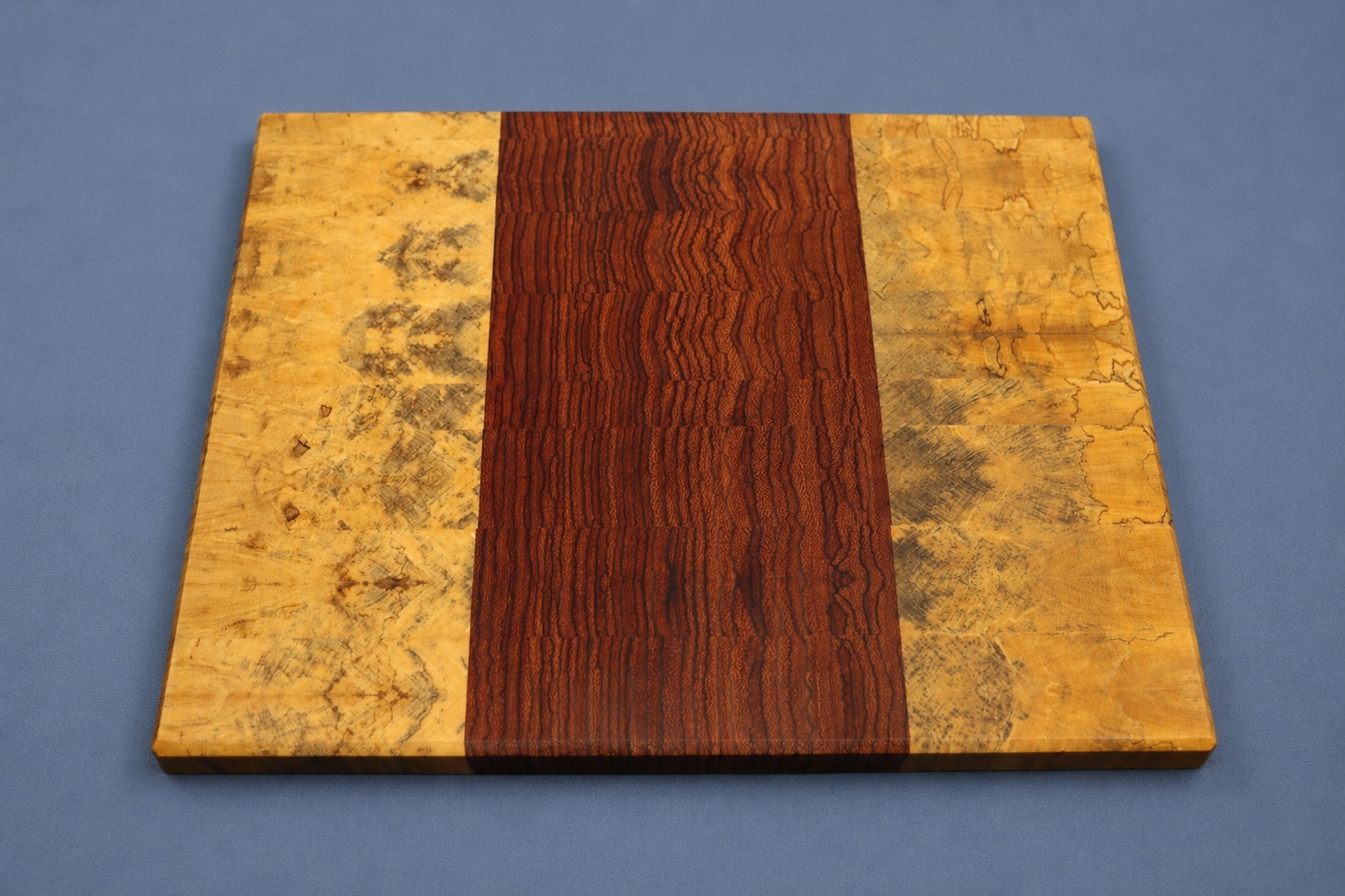 Book-Matched Ebiara & Magnolia End Grain Cutting Board – Handcrafted Artisan Hardwood Board (12" x 15")