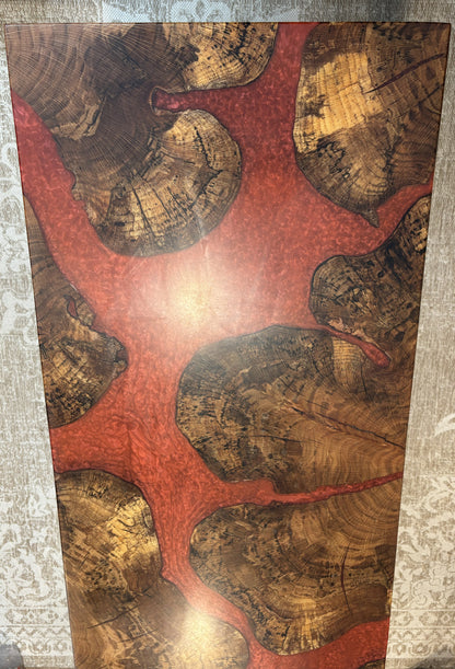 Garnet & Gold Epoxy Table – Handcrafted Artisan Furniture (24" x 48")