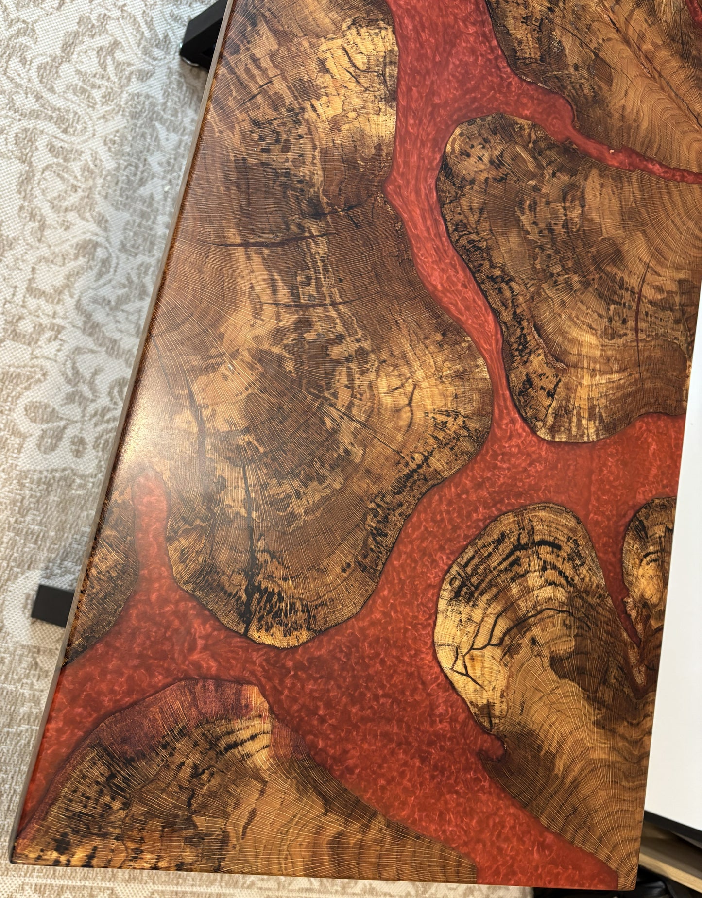 Garnet & Gold Epoxy Table – Handcrafted Artisan Furniture (24" x 48")