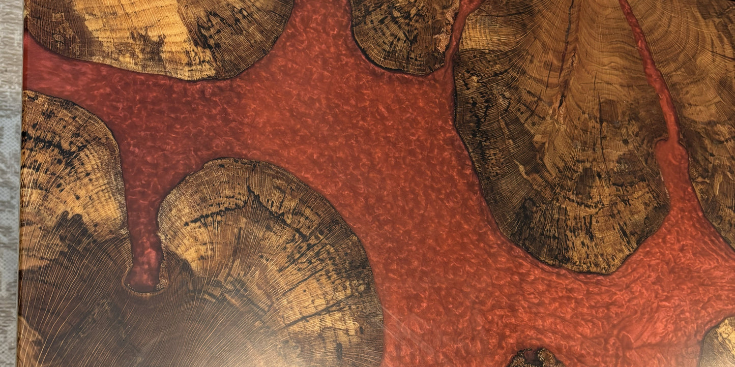 Garnet & Gold Epoxy Table – Handcrafted Artisan Furniture (24" x 48")