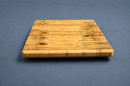 Handcrafted Magnolia End Grain Cutting Board with Beveled Bottom Handle (14" x 13")