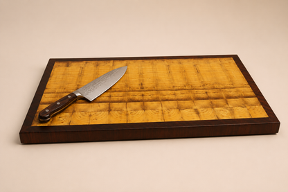 Book-Matched Magnolia End Grain Cutting Board with Padauk Accent Border (14" x 26")